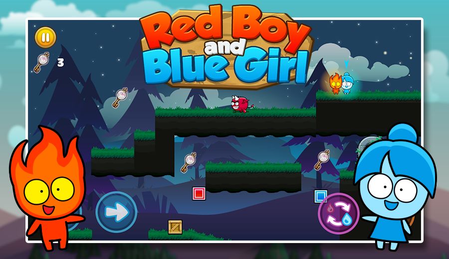 Red boy and Blue girl - Forest Temple Maze 2 screenshot game