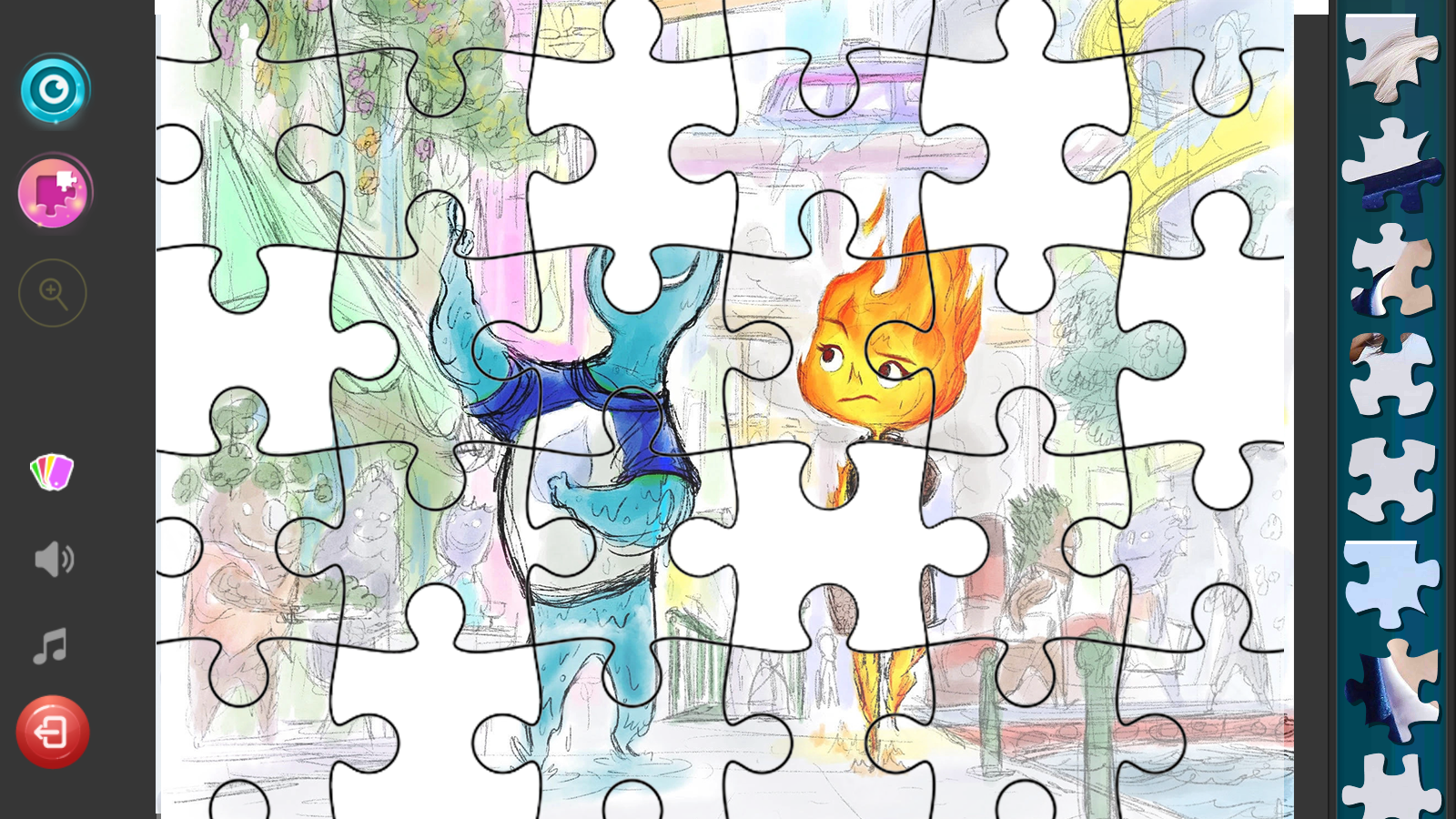 Elemental jigsaw Game Game Screenshot