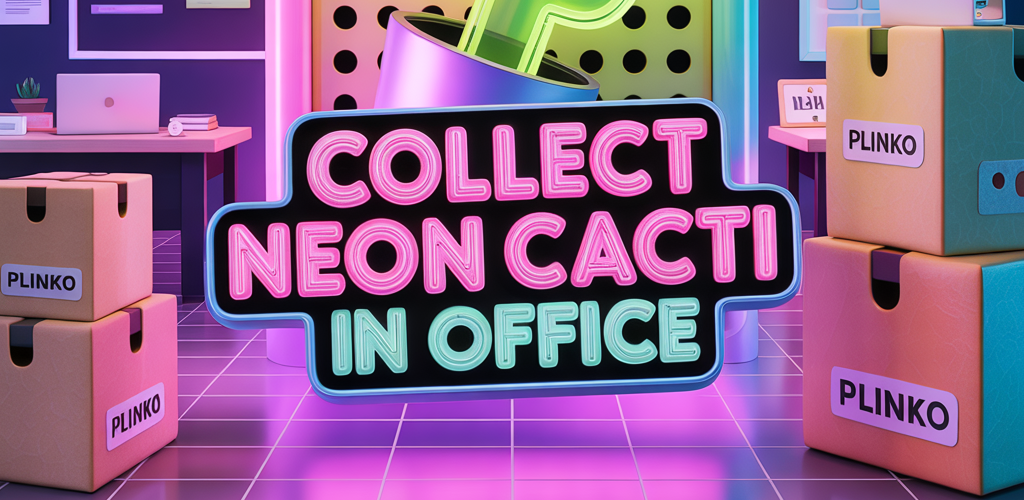 Collect neon cacti in office screenshot