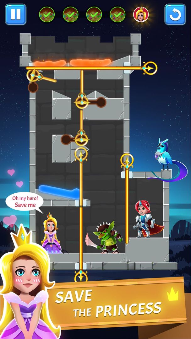 Screenshot of Hero Rescue - Pin Puzzle - Pul