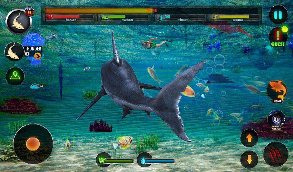 Angry Shark Adventures 3D 게임 스크린 샷