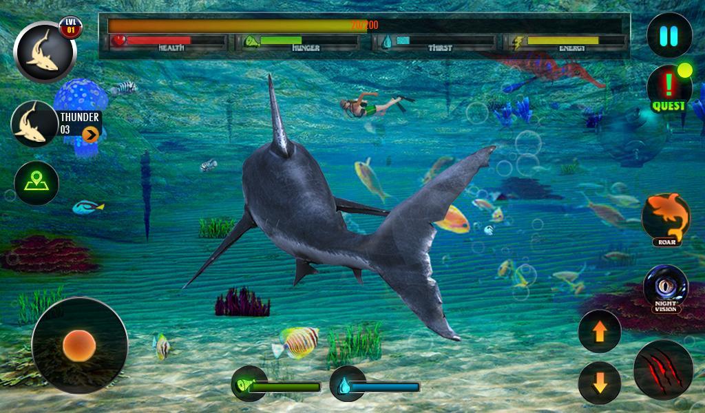 Angry Shark Adventures 3D Game Screenshot
