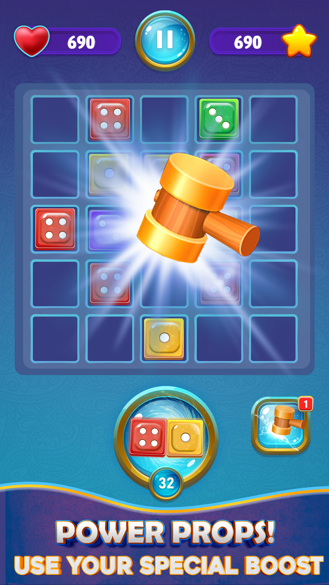 Captura de Tela do Jogo Random Dice Merge Puzzle