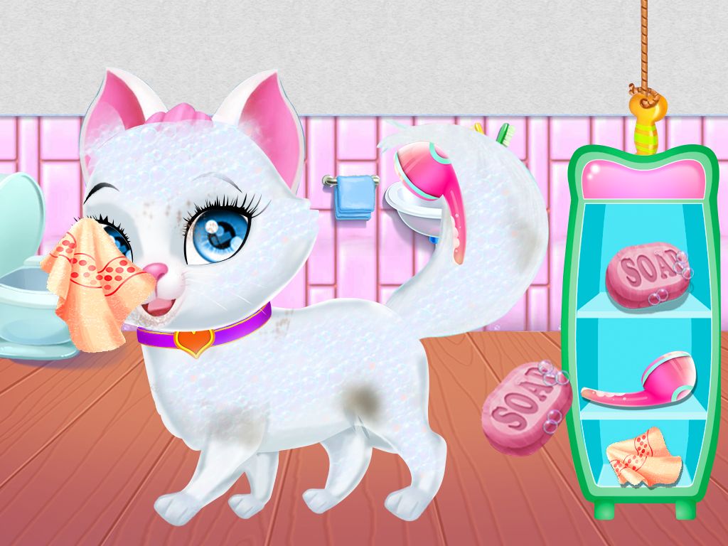 獸醫 兒童遊戲 治愈動物 洗滌和飼料動物遊戲截圖