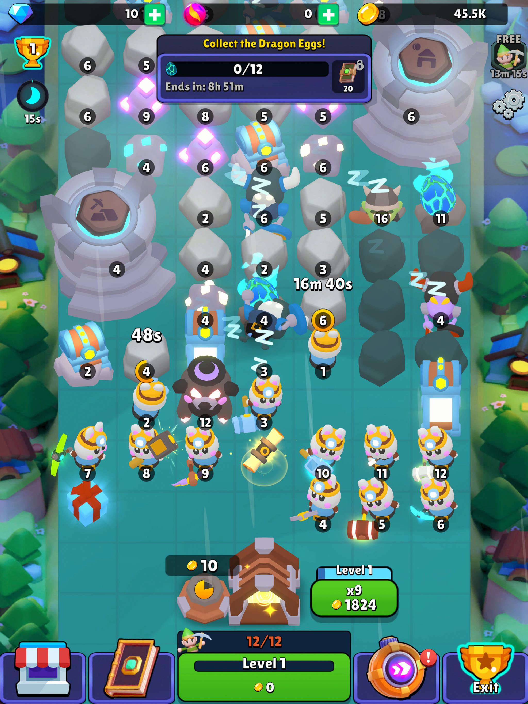 Gold and Heroes - Idle Dig Game Screenshot