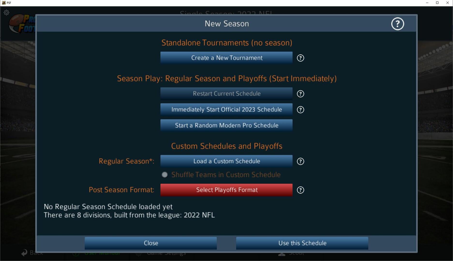 Screenshot of Pro Strategy Football 2024