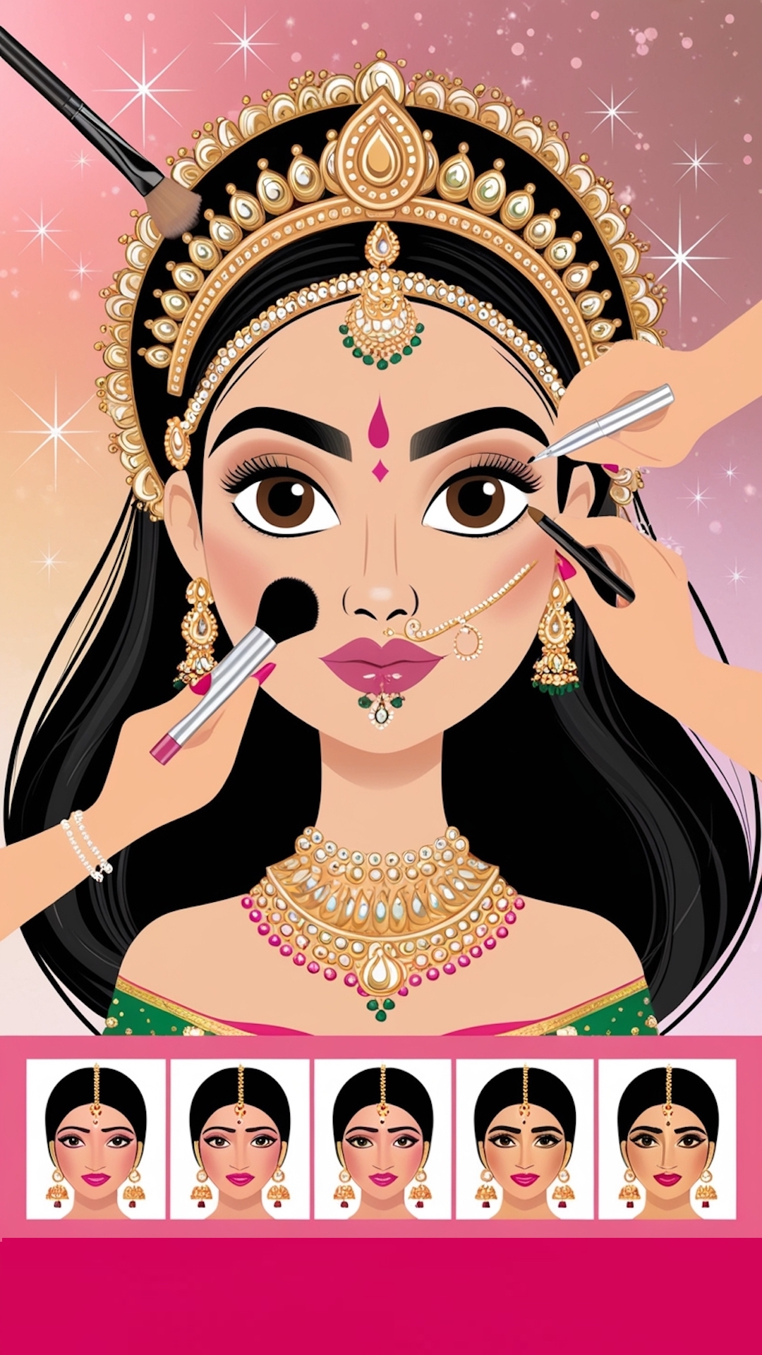 Indian Wedding Makeup Artist Game Screenshot