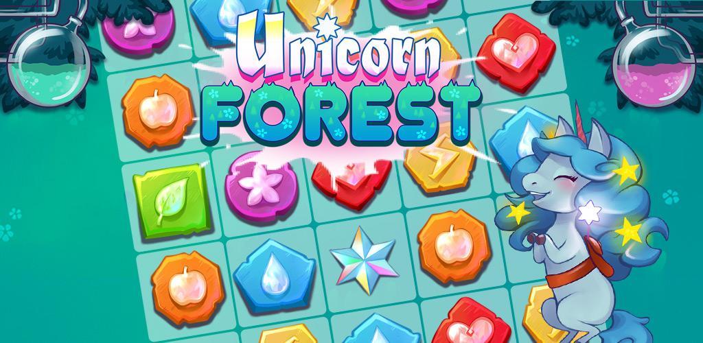 Banner of licorne forêt Match 3 puzzle 