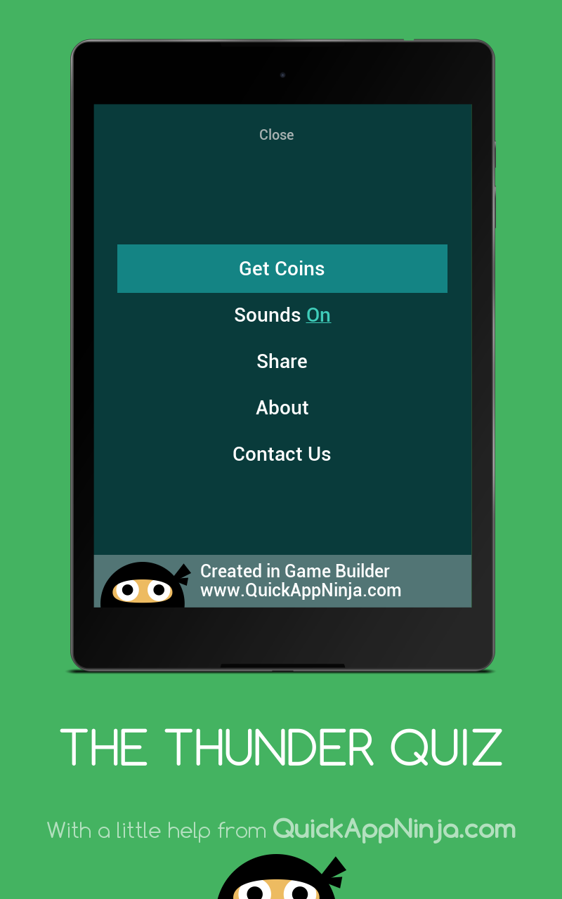THE THUNDER QUIZ Game Screenshot