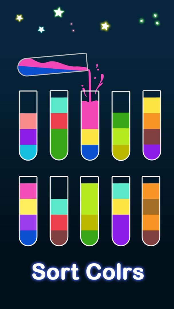 顏色排序 - 彩色水排序遊戲截圖