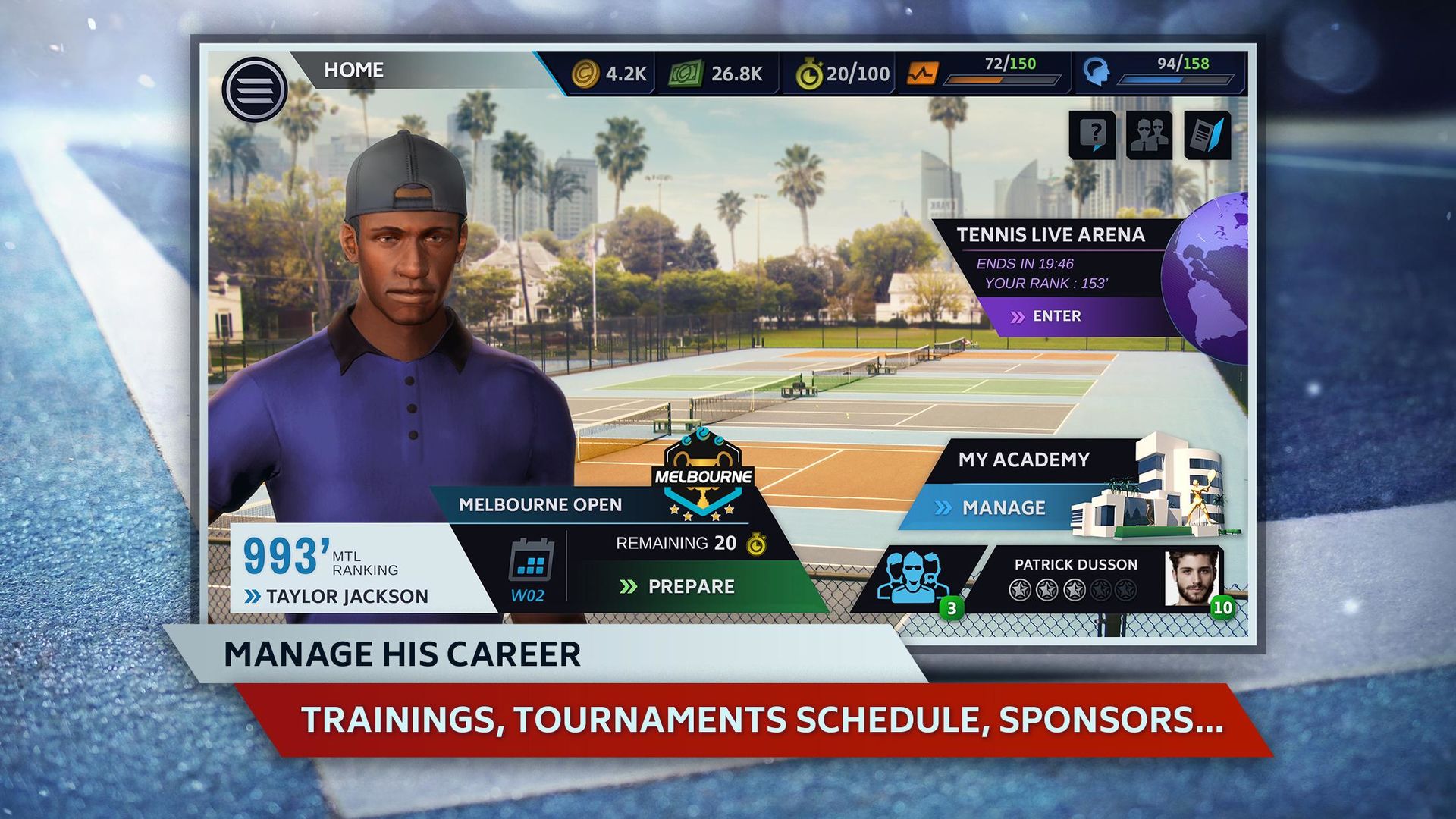 Screenshot of Tennis Manager 2020 – Mobile – World Pro Tour