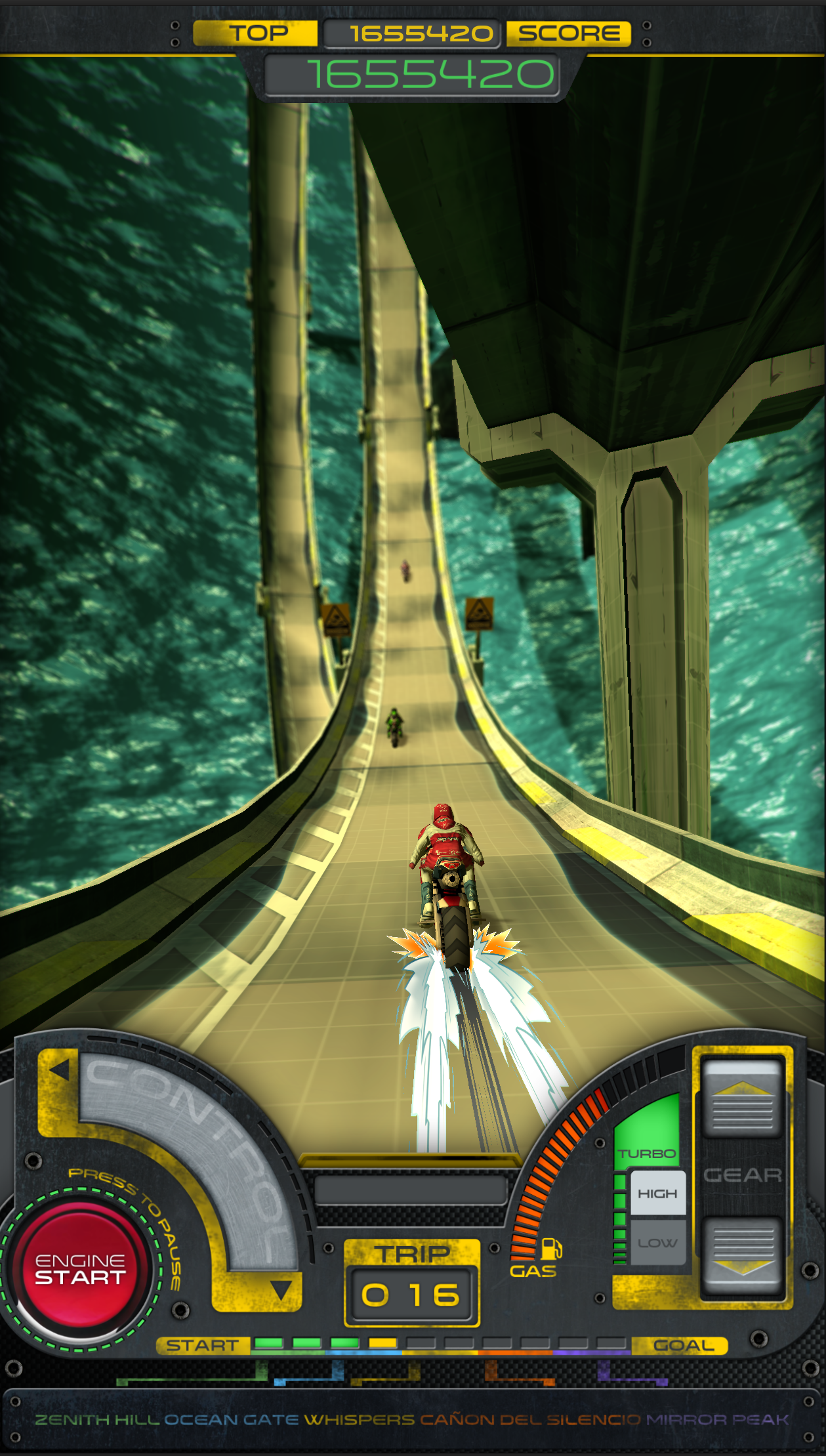Screenshot of Moto RKD dash