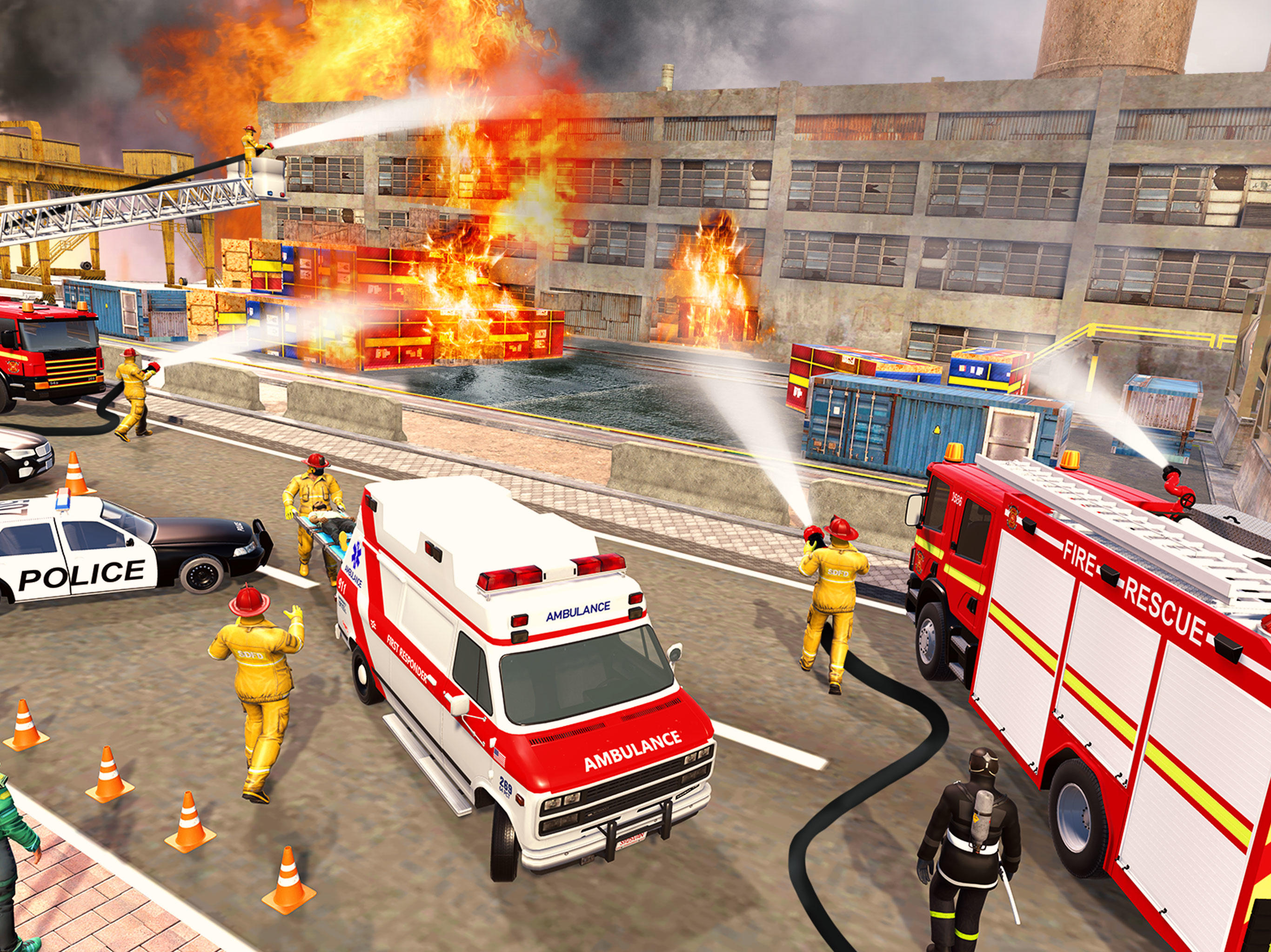 911 Fire Truck Games Simulator Game Screenshot