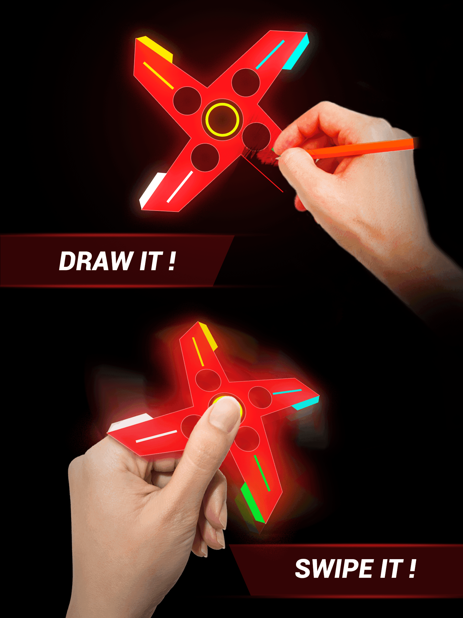 Draw Finger Spinner Game Screenshot