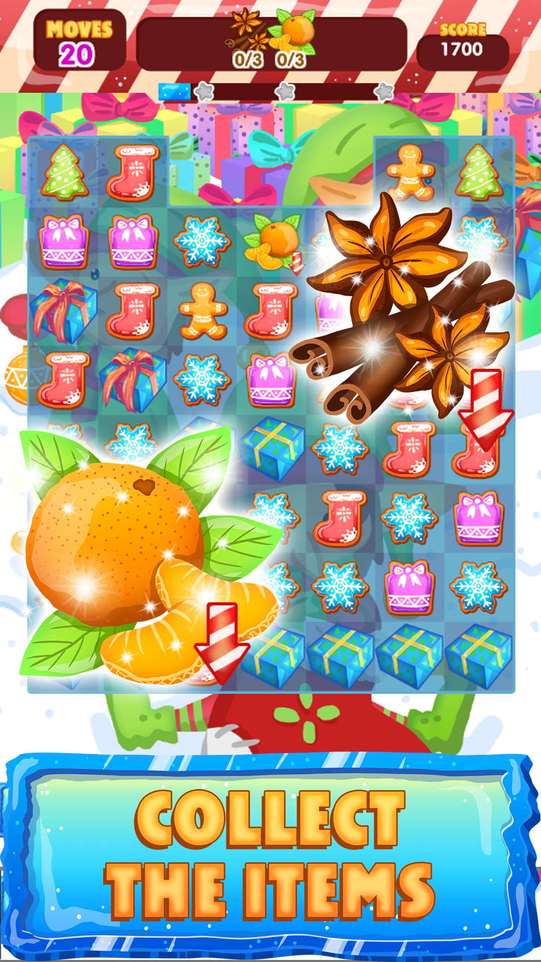 Match 3 - Santa's Helpers: Connect Cookies Game Screenshot