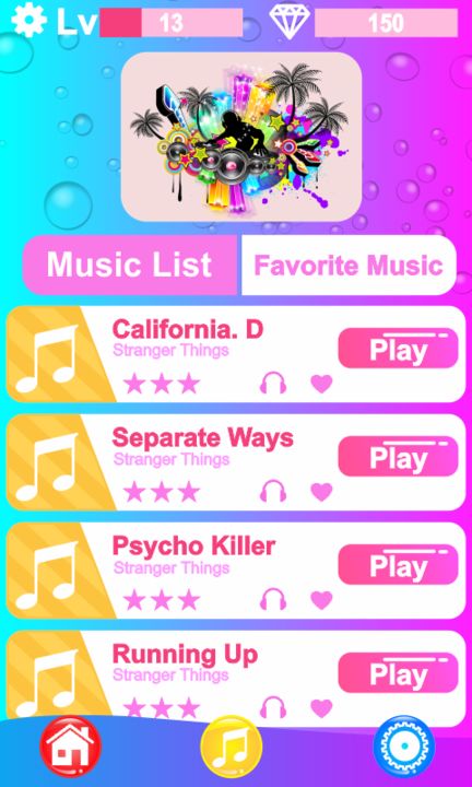 Stranger Things 4 Piano Tiles Game Screenshot