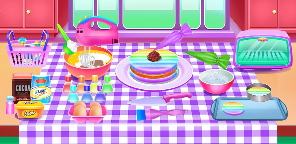 Banner of Jogos de Culinária Rainbow Cookies Factory 1.0.1