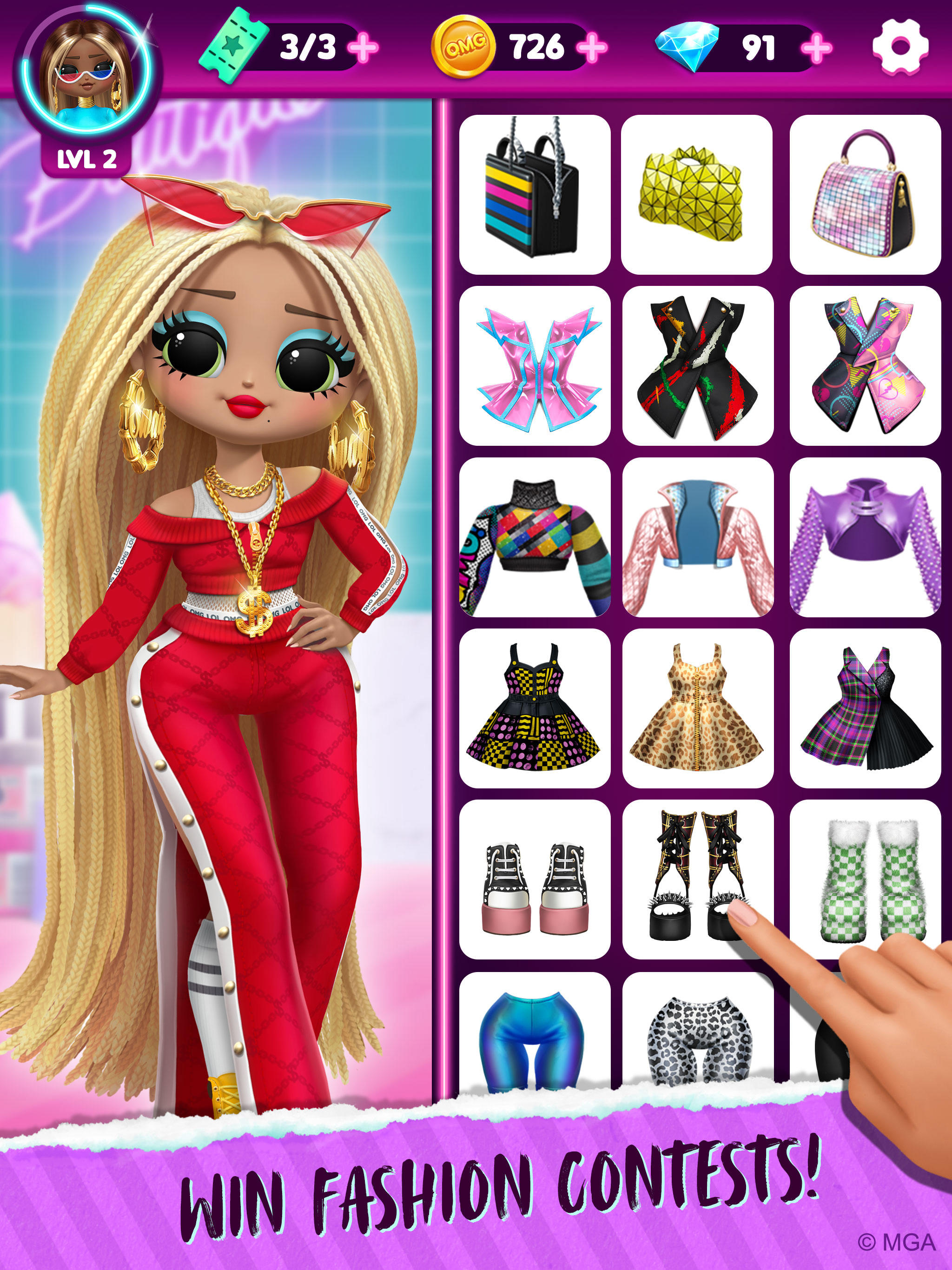 Cuplikan Layar Game LOL Surprise! OMG Fashion Club