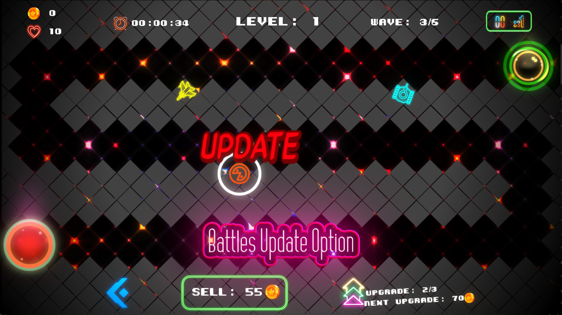 Neon Battle Defense Game Screenshot