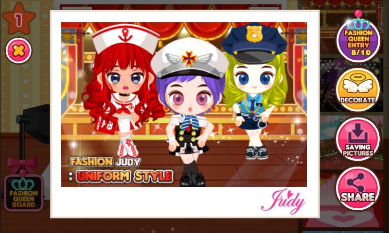 Screenshot of Fashion Judy: Uniform style