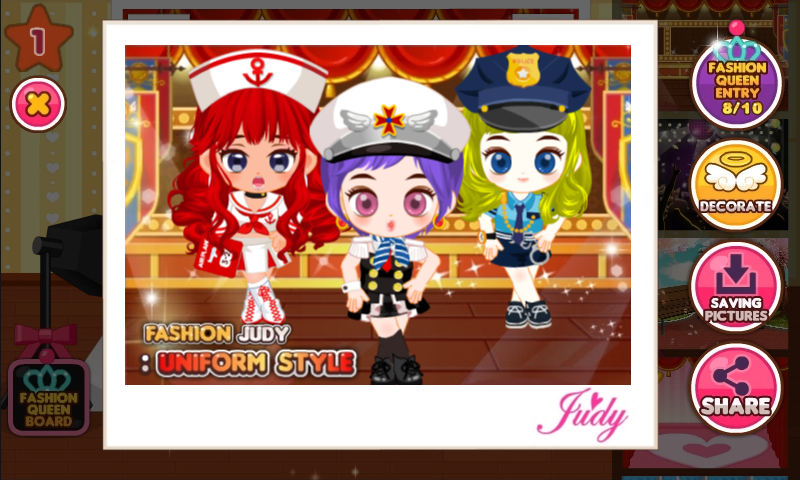 Скриншот игры Fashion Judy: Uniform style