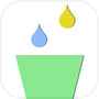 Icon of Collect Colorful Raindrop With Glass Cup at Finger Tip Free