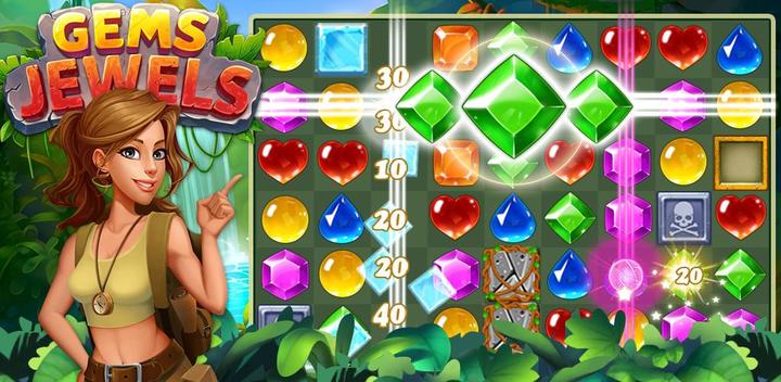 Banner of Gems & Jewels 2 - Match 3 Jungle Puzzle Game 1.0.1