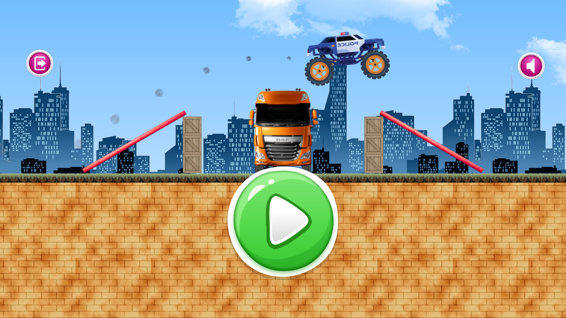 Monster Police Truck Climb Game Screenshot