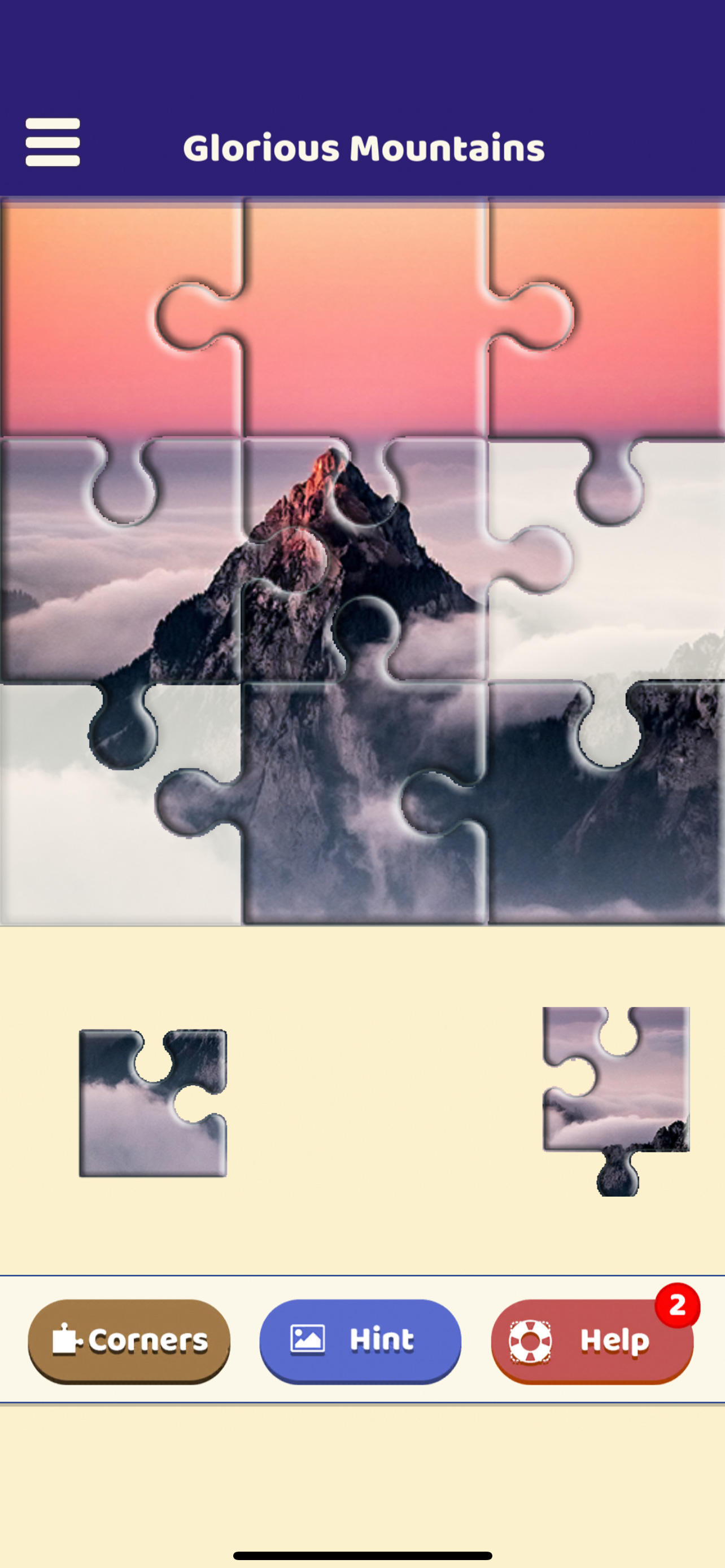 Glorious Mountains Puzzle Game Screenshot