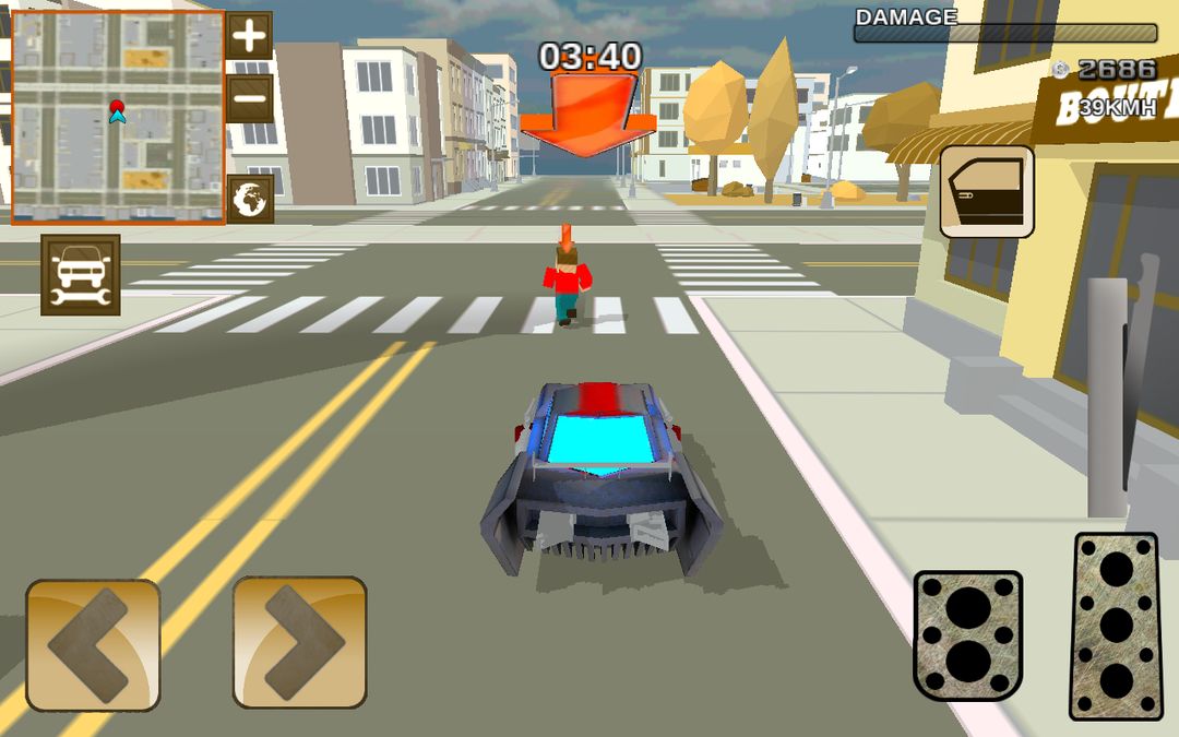 Screenshot of Blocky Hover Car: City Heroes