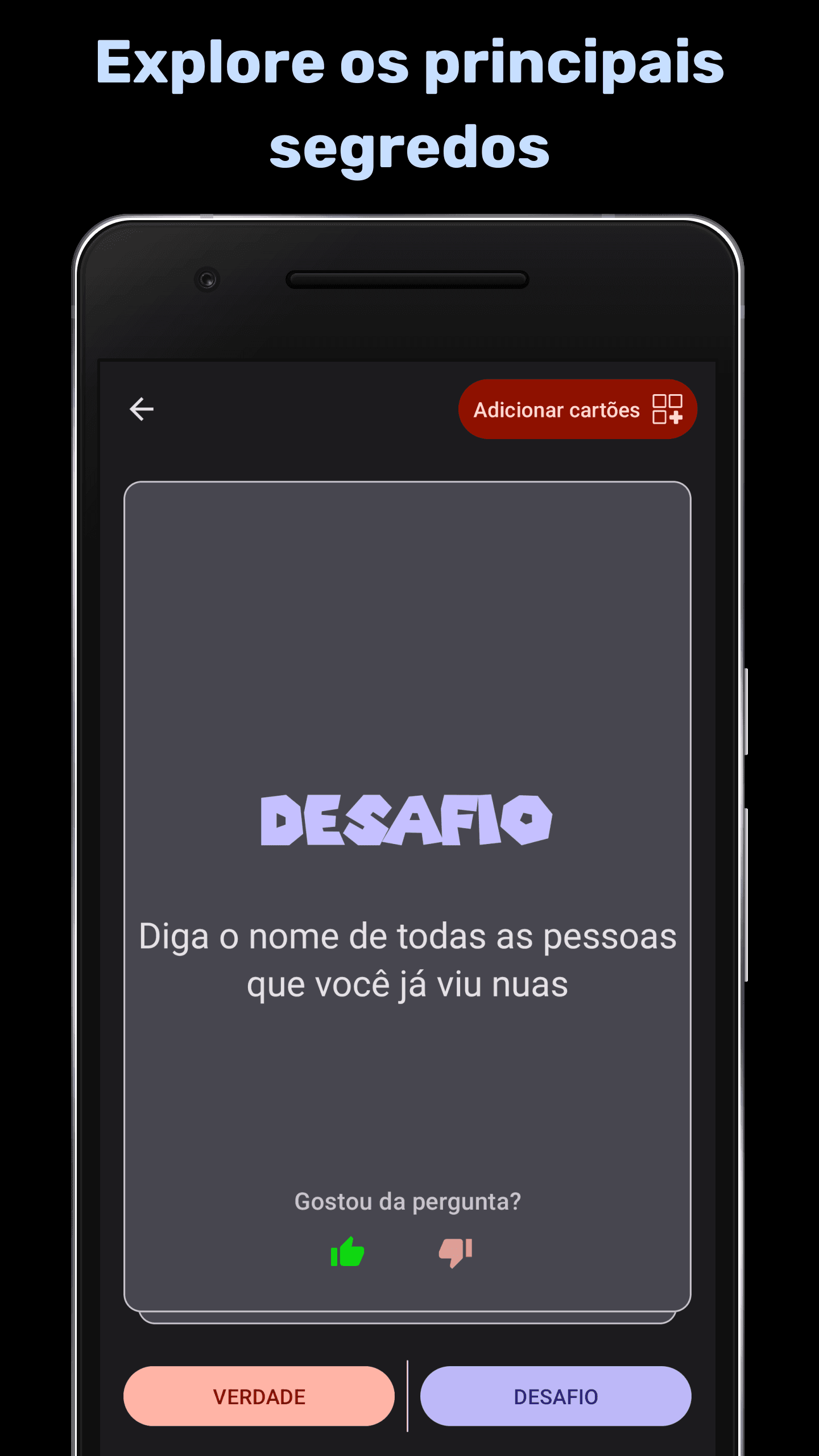 Captura de Tela do Jogo Verdade ou Desafio