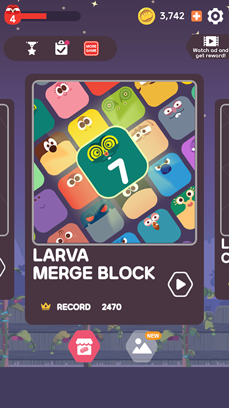 Larva Puzzle Collection Game Screenshot