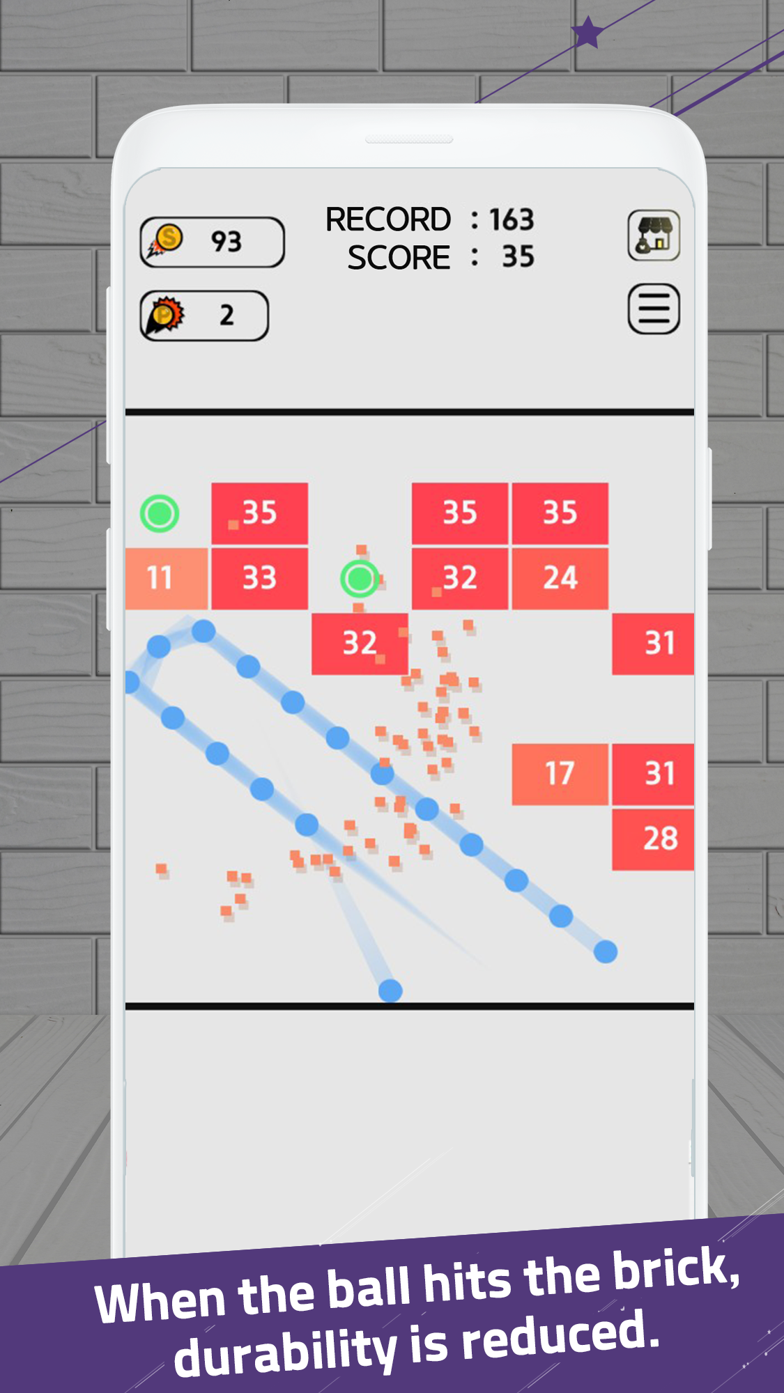 Скриншот игры Swipe Brick Breaker