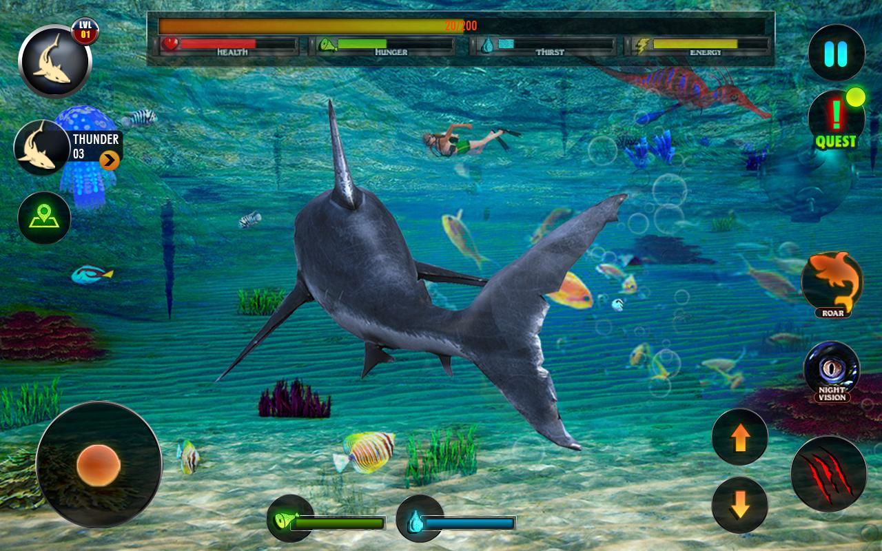 Angry Shark Adventures 3D Game Screenshot