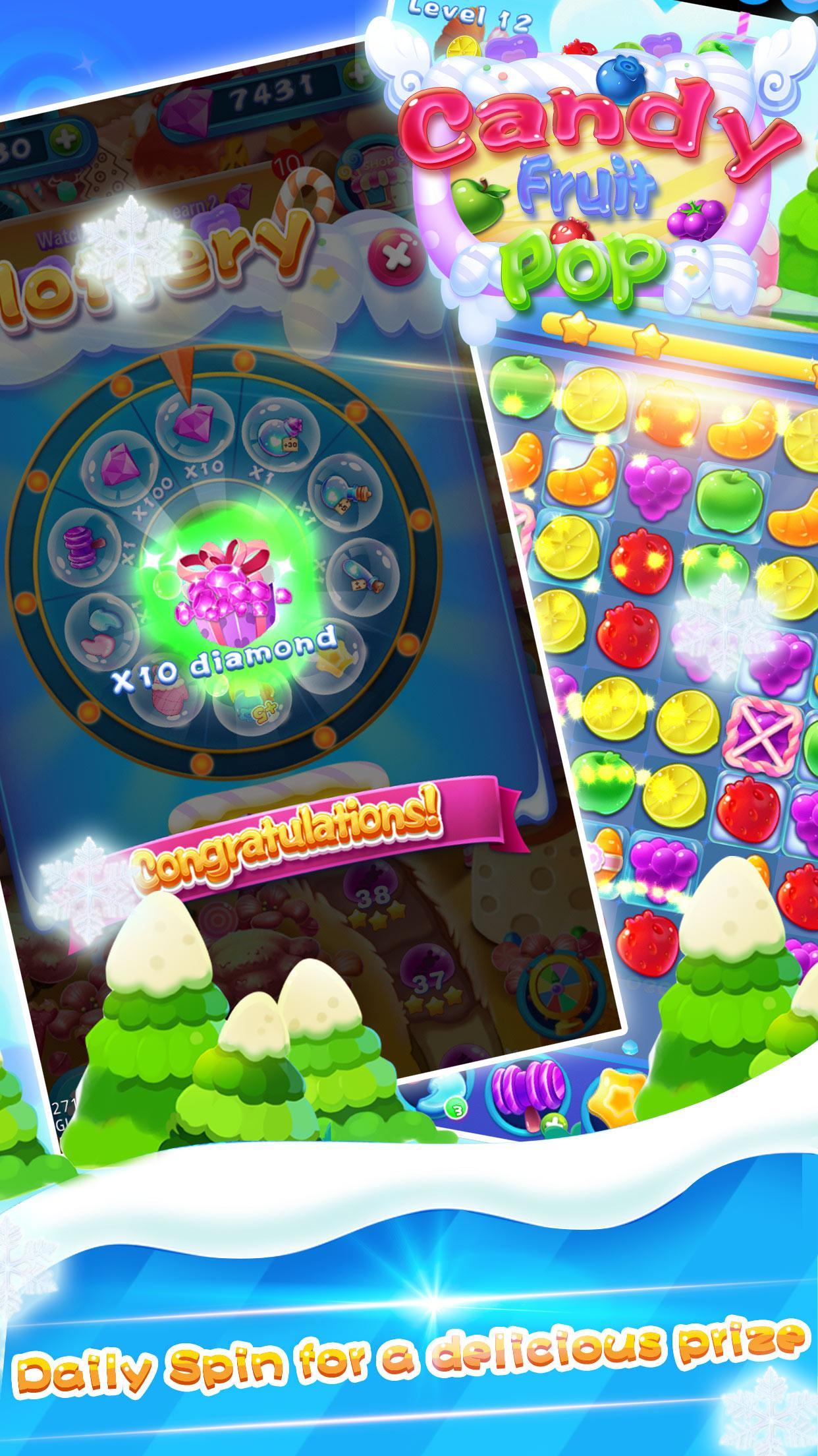Candy Fruit Pop Game Screenshot