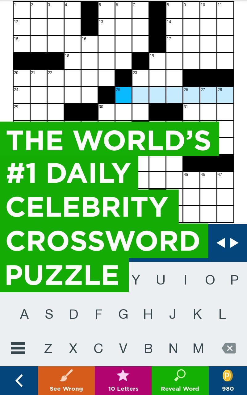Скриншот игры Daily Celebrity Crossword