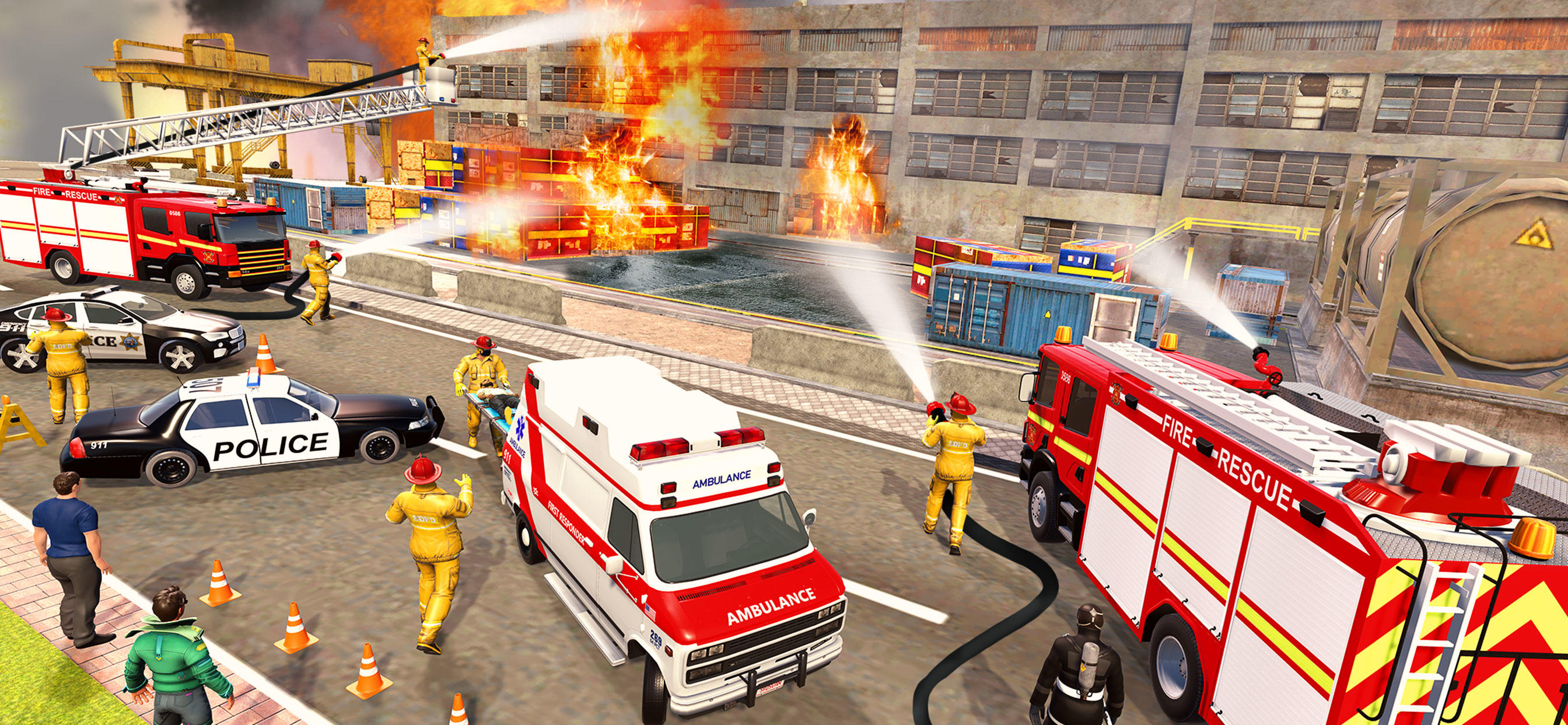 911 Fire Truck Games Simulator Game Screenshot