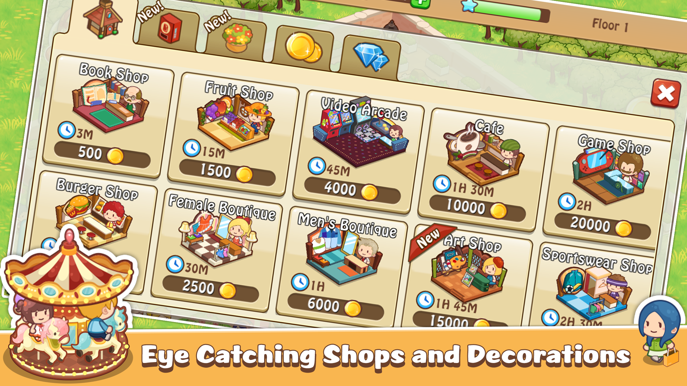 Happy Mall Story: Sim Game Game Screenshot