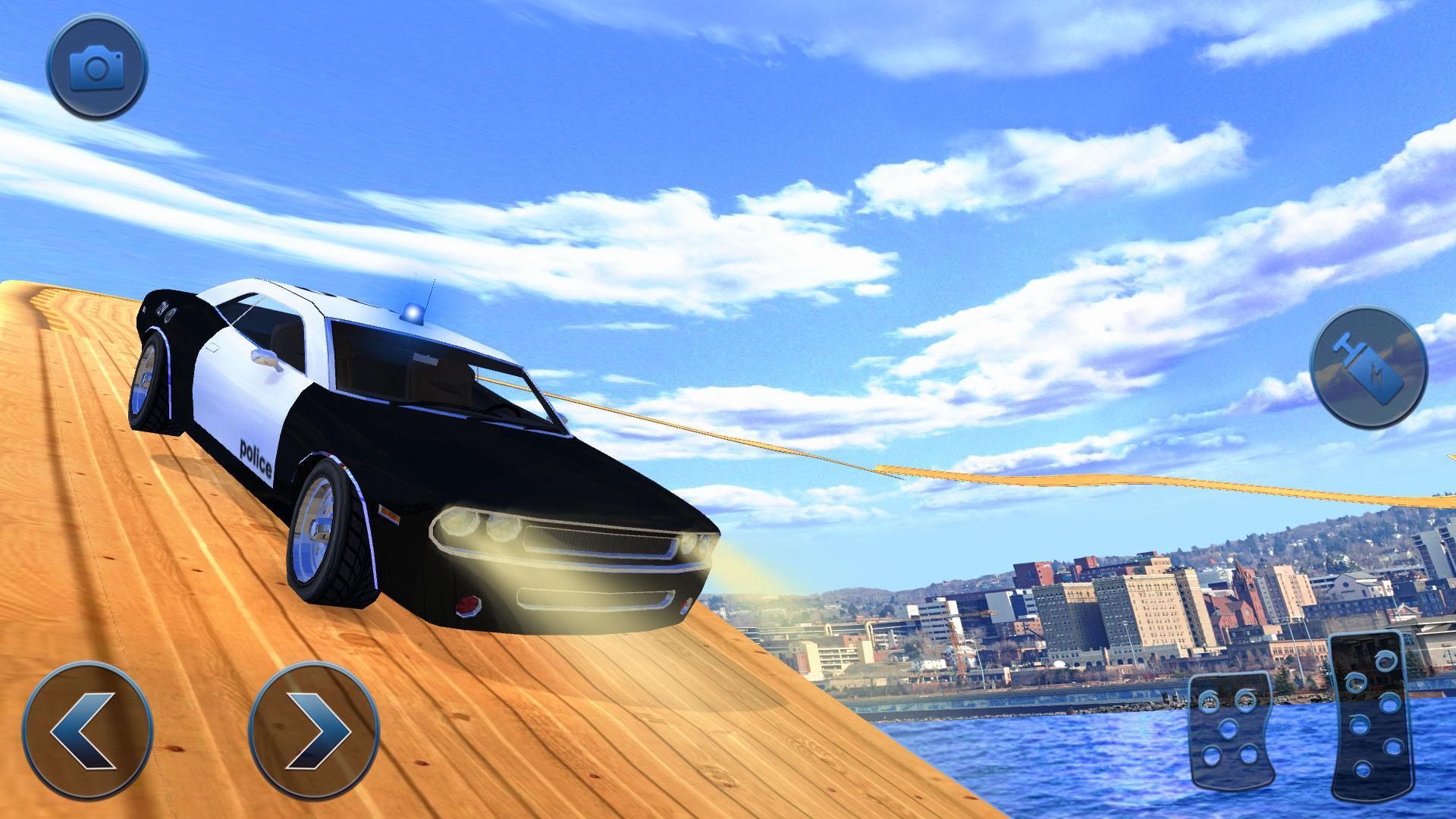 US Police Flying Car Mega Ramp Stunt Racing Games Game Screenshot