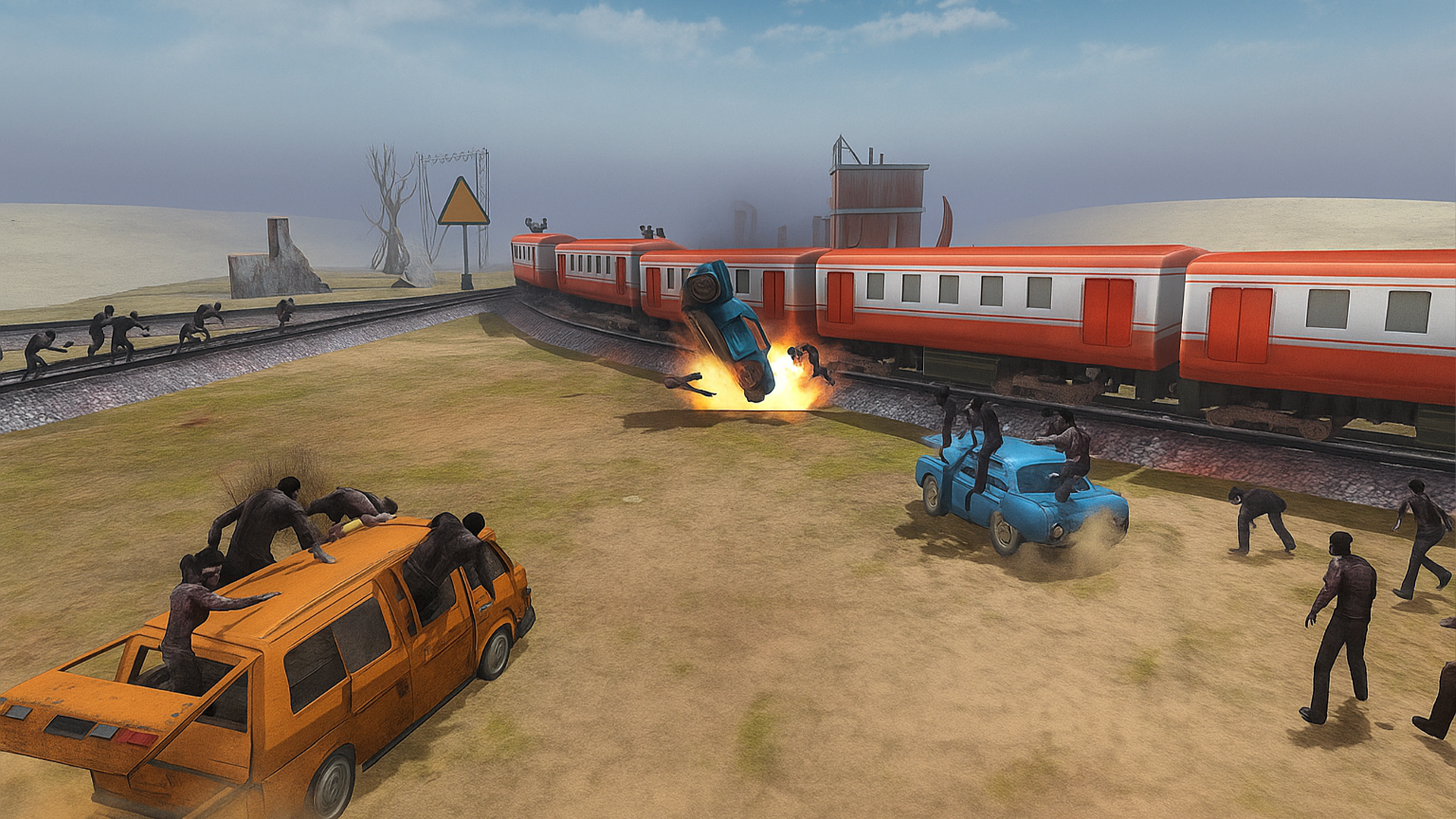 Train shooting - Zombie War Game Screenshot