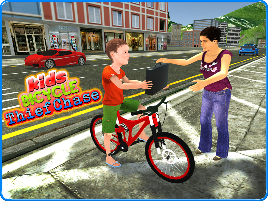 Скриншот игры Kids Bicycle Rider Thief Chase