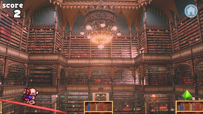 Cuplikan Layar Game レミリアの「わたれ！ザ・グングニル」【東方】