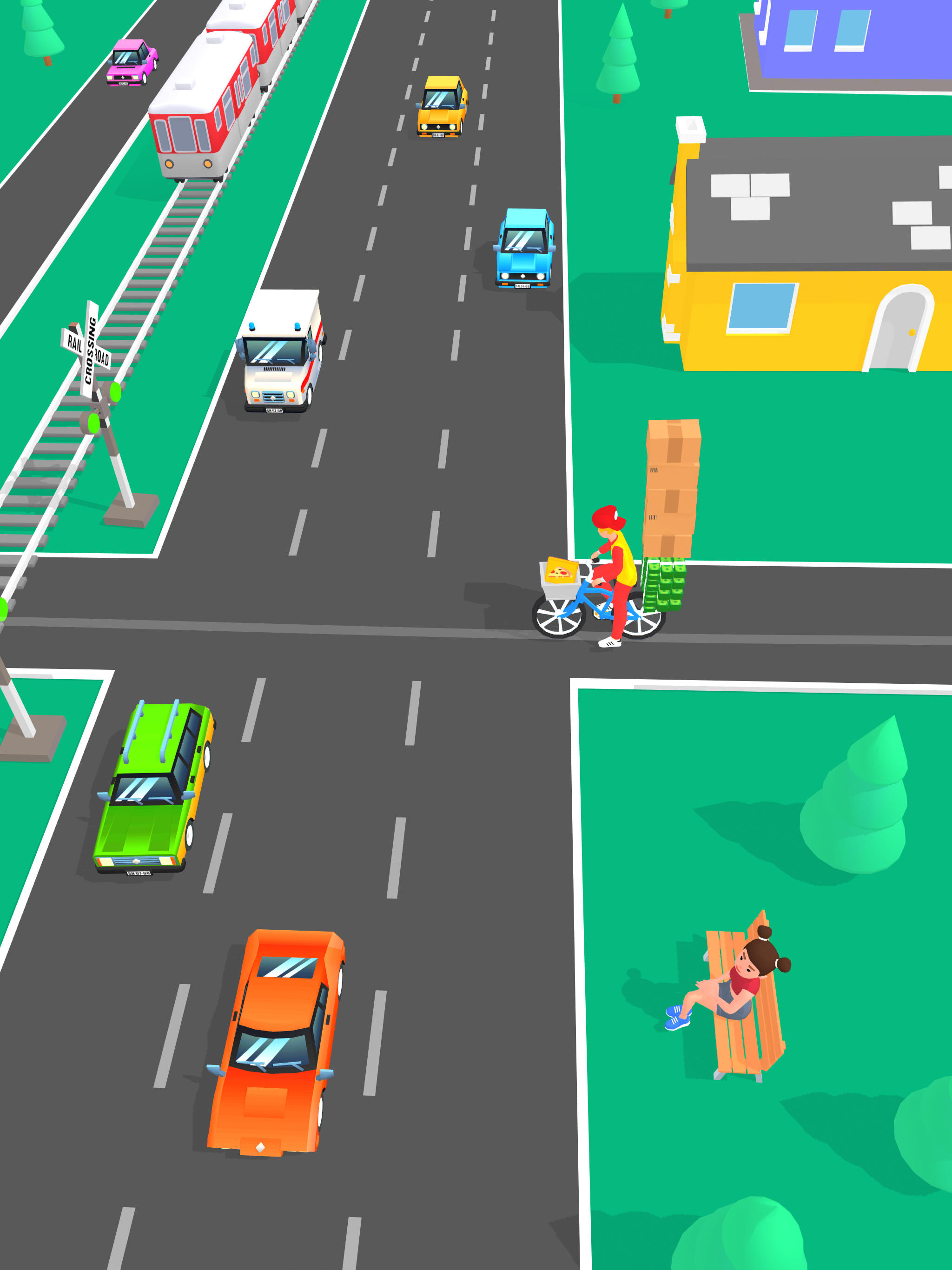 Pizza Delivery Game: Bike Game Game Screenshot