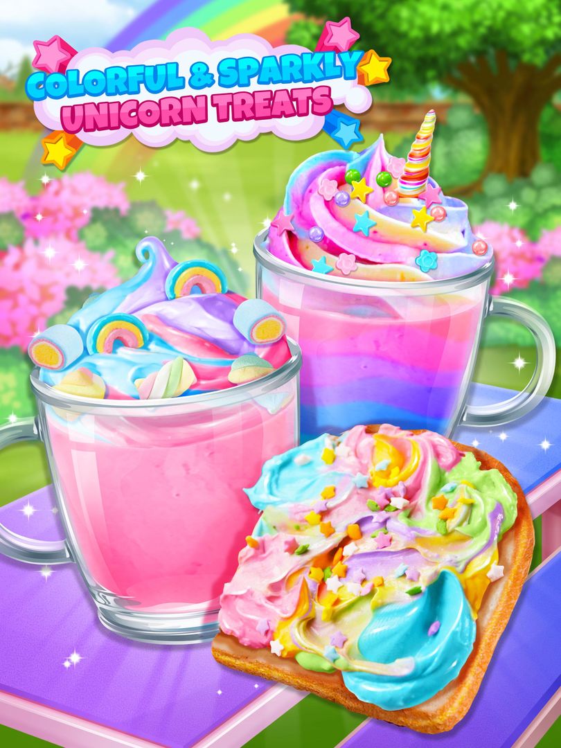 Unicorn Treats - Sweet Hot Chocolate & Toast Maker screenshot game