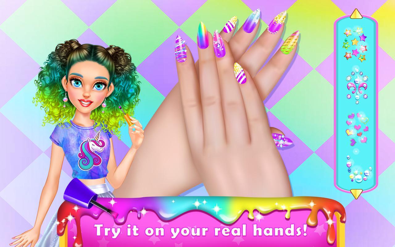 Скриншот игры Rainbow Unicorn Nail Beauty Ar