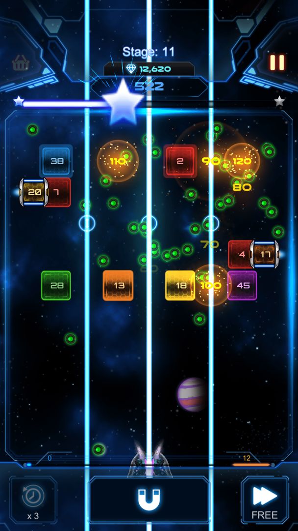 Screenshot of Bricks Breaker Galaxy Shooter