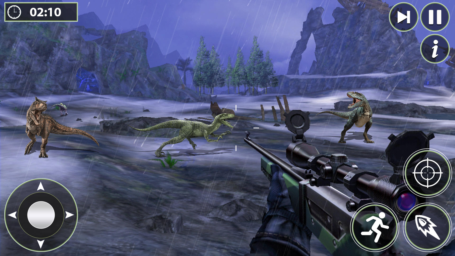 Captura de Tela do Jogo Dino 3D Shooting Dinosaur Game