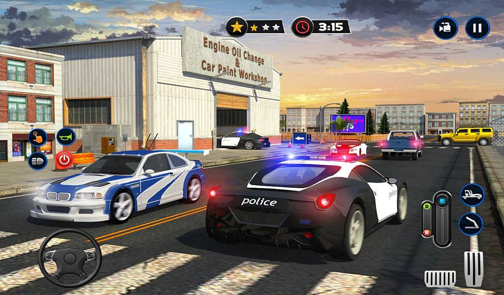 Mobil polisi Layanan Cuci POM bensin Game Parkir screenshot game
