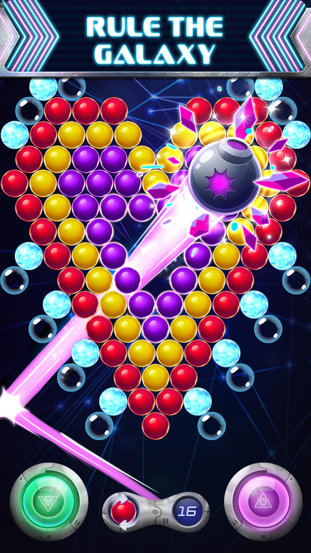 Bubble Heroes Galaxy Game Screenshot