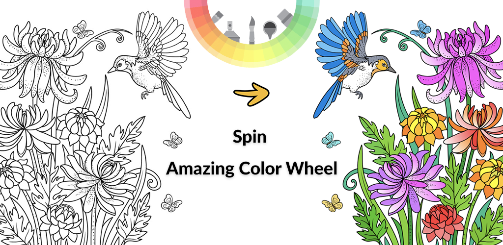 Banner of Spin Coloring 2019: Trang màu thông qua Vòng quay bánh xe 1.2